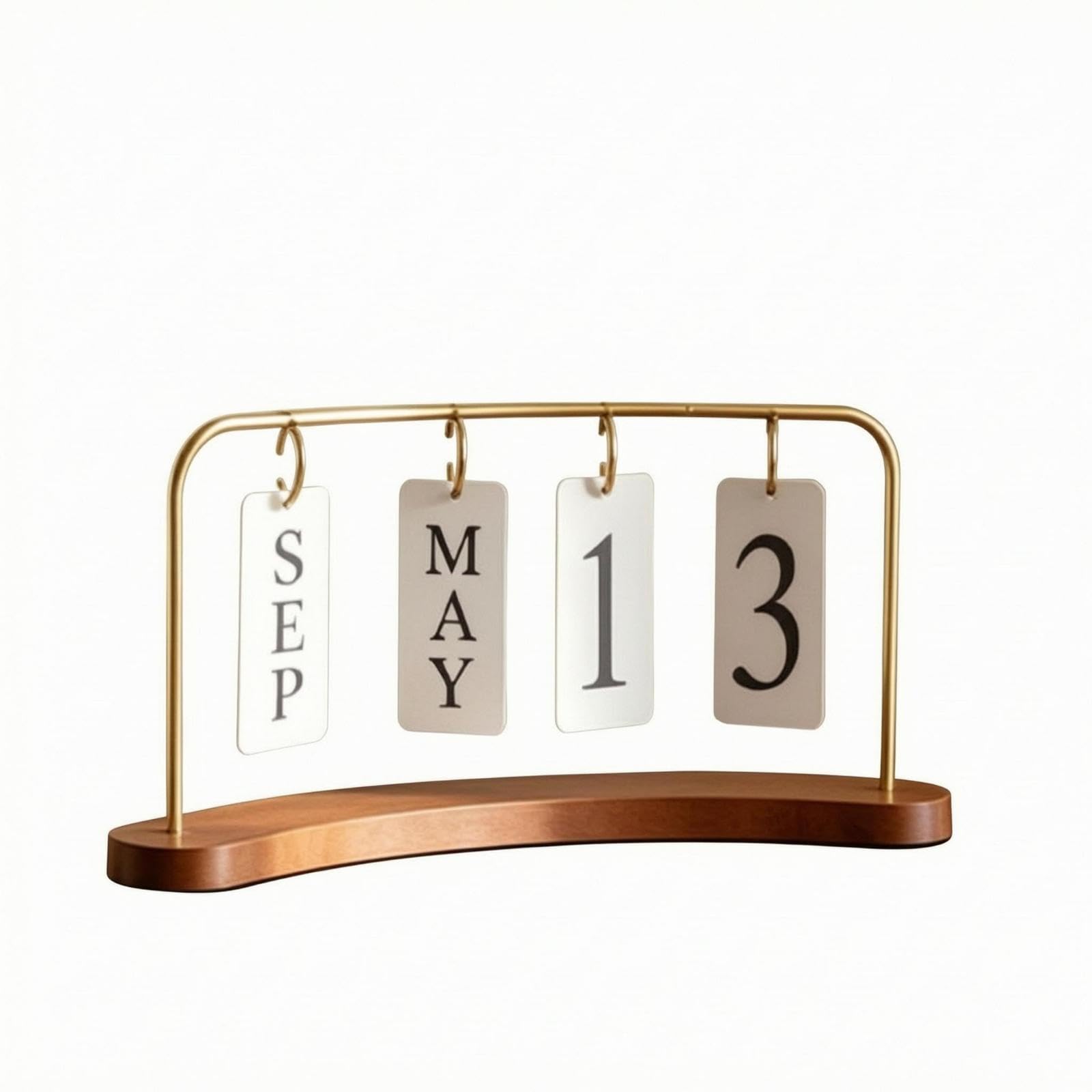 Desktop Date Flip Calendar Tabletop Desktop Calendar Ornament Reusable Desk Decor Creative Arc-image-5