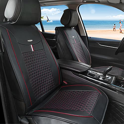 SAINANAR Housse de Siege Voiture pour Dacia Duster Prestige Dokker Stepway Sandero Stepway 2000-2021 2 Pièces Protection Siège Auto Coussin Antidérapant Noir Rouge