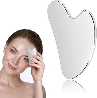 Stainless Steel Gua Sha,Gua Sha Facial Tool Guasha Scraping Massage Tool,Metal Gua Sha Lymphatic Drainage Massager for Face Eye Neck Body Message