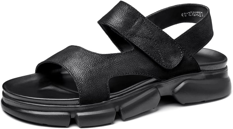 N A メンズサマーアウトドアプラットフォームビーチシューズレザーソフトソールカジュアルサンダル Color Black Size 40 Code 高知インター店 N A メンズサマーアウトドアプラットフォームビーチシューズレザーソフトソールカジュアルサンダル Color Black Size 40 Code 高知インター店