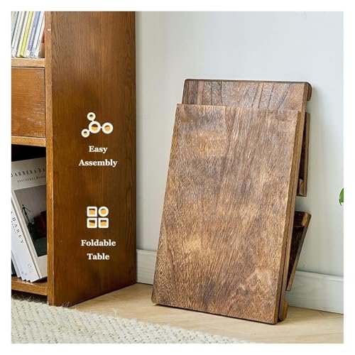 Table à thé zen pliante avec étagère de rangement pour salon bas