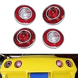 1409KMT Corvette C3 Tail Light - 4PCS Red Tail Lights & Backup Lights Set Compatible With 1975-1979 Corvette C3