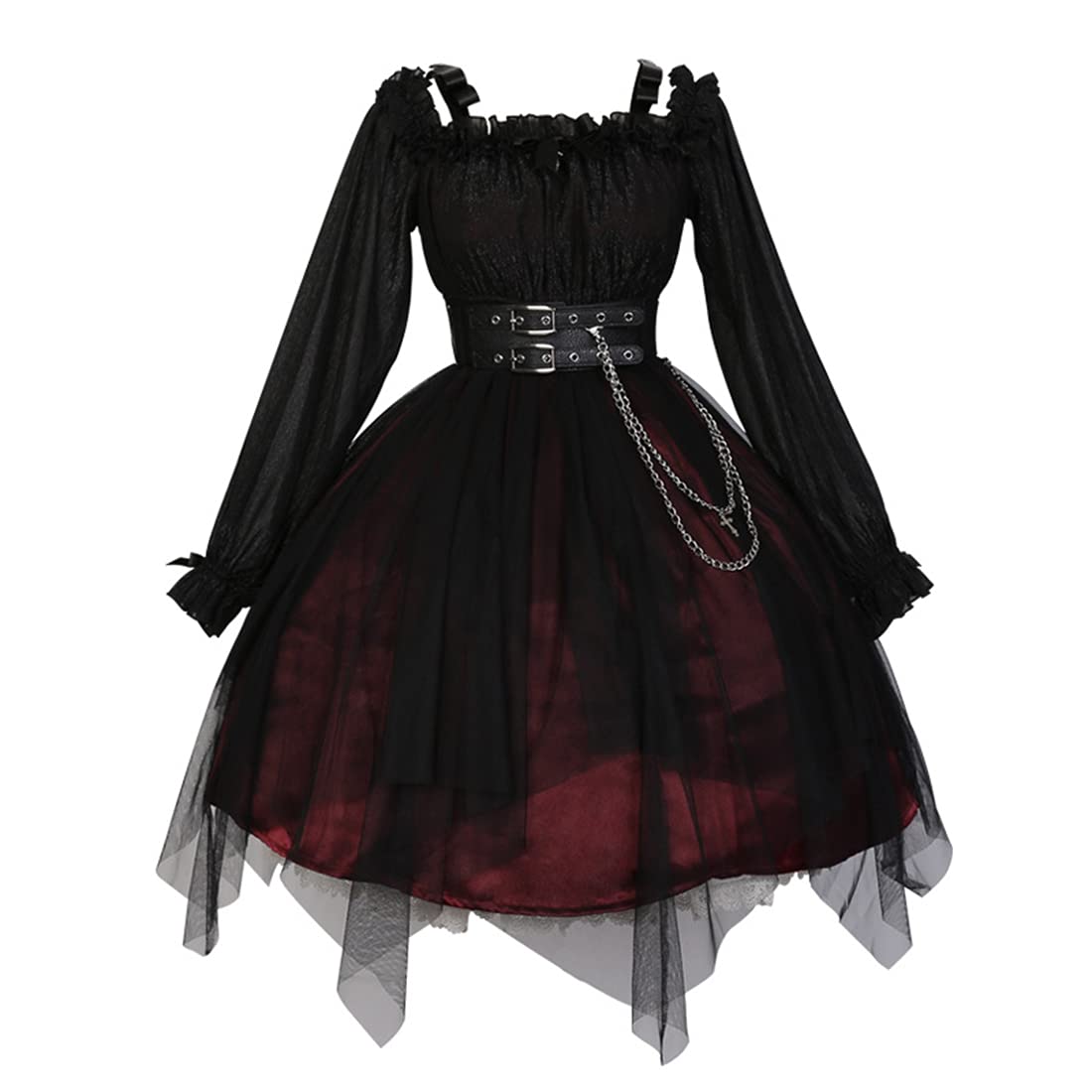 Women's Gothic Lolita Princess Dress Square Neck Lace Cover-up Cosplay Outfit