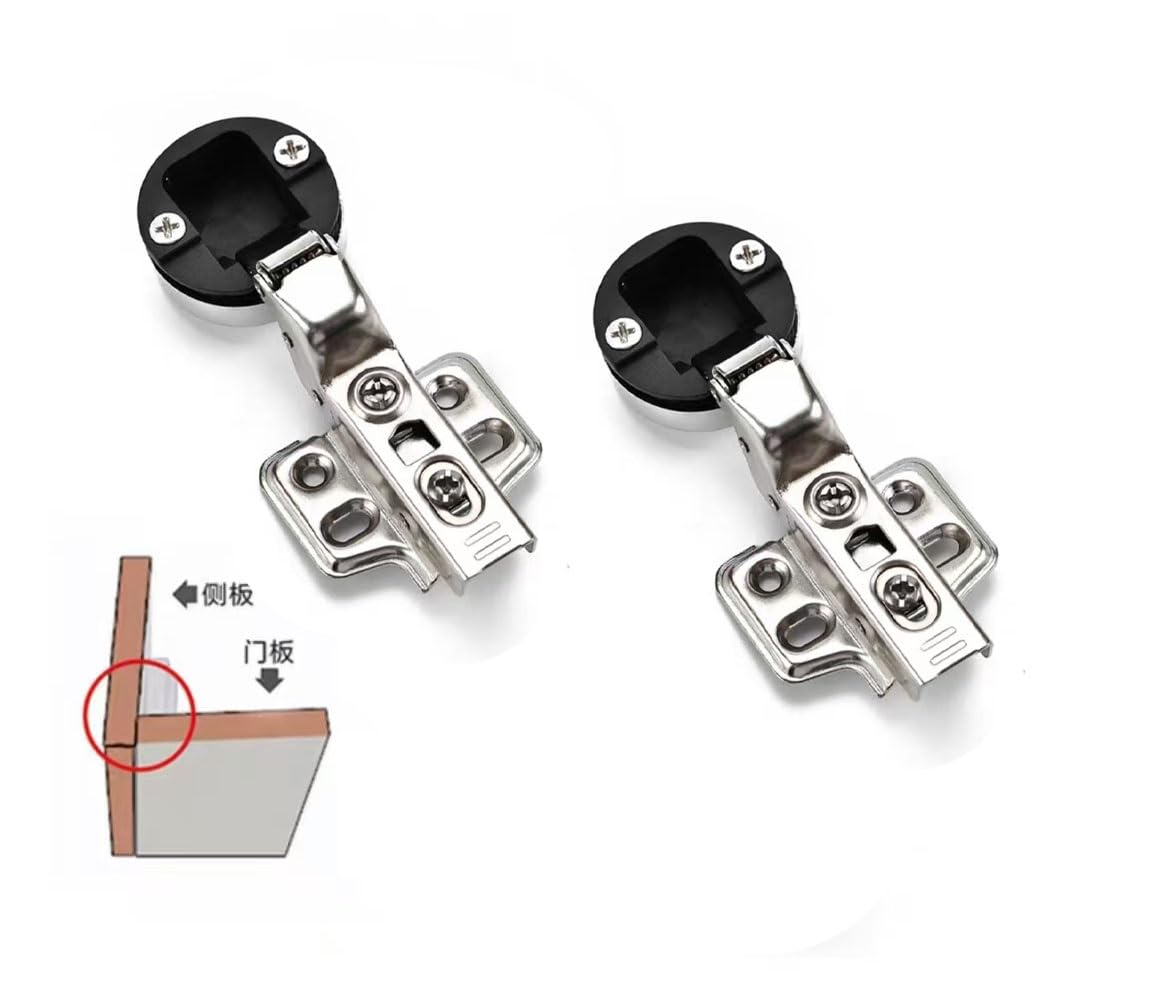 Glass Door Hinges,Cabinet Hinge 2pcs Cold Rolled Steel Damping HydraulicKitchen for Cupboard(Inner Cover)