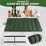 Lohofrnny wasserdichte Hundematte 110 x 68cm, Verdickung Komfort und Weiches Waschbares Reisedecke für Hunde, Faltbar Tragbare Hundekissen für Reise Camping Outdoor (Olivgrün)