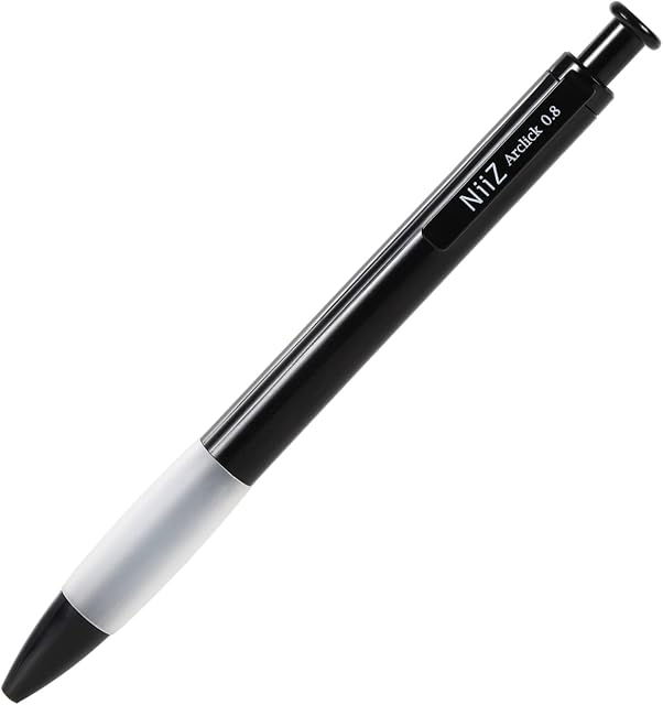 NiiZ - Arclick 0.8 - Retractable Ballpoint Pen 0.8mm - Black - Fine Grip