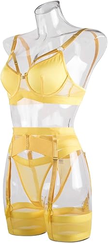 Miniatura 3 de Garter Lingerie for Women Sexy Choker Lace Push Up Bra Plus Size Babydolls Chemises with Garter Belts