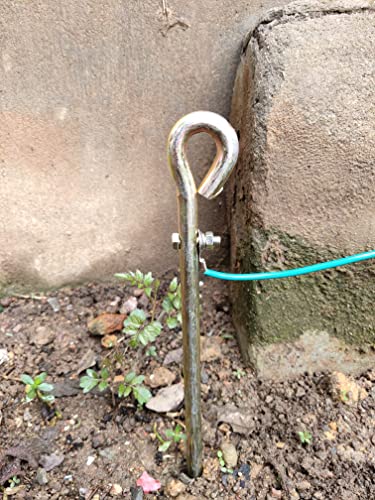 Mokikuba- Portable Ground Rod - Grounding Pin With Ground Wire Lug | Great For Electric Fences,Antennas,Satellite Dishes,Ground Post Pin,Tie Out Stake (Portable) #TOP4