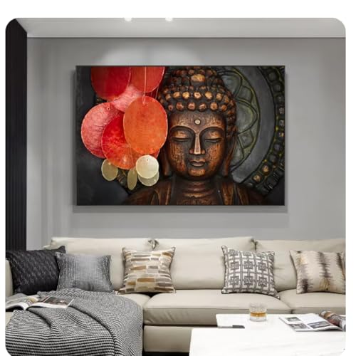 Peinture sur toile abstraite de Bouddha pour apporter de la sérénité au salon