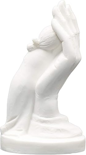 Miniatura 4 de Estatua de bebé de alabastro hecha a mano en una mano 4.7 in