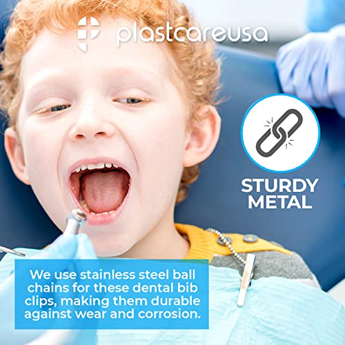 10 Pack Metal Chain Bib Clip Holders For Dental Bibs - Lanyard With Ball Chains & Alligator Clamps To Hold Napkin, Covers, Mask For Dentist Clinic #TOP5