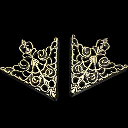 2Pair Brooches Accessories Palace Retro Hollow Pattern Shirt Collar Brooch Buckle Angle Triangle #TOP3
