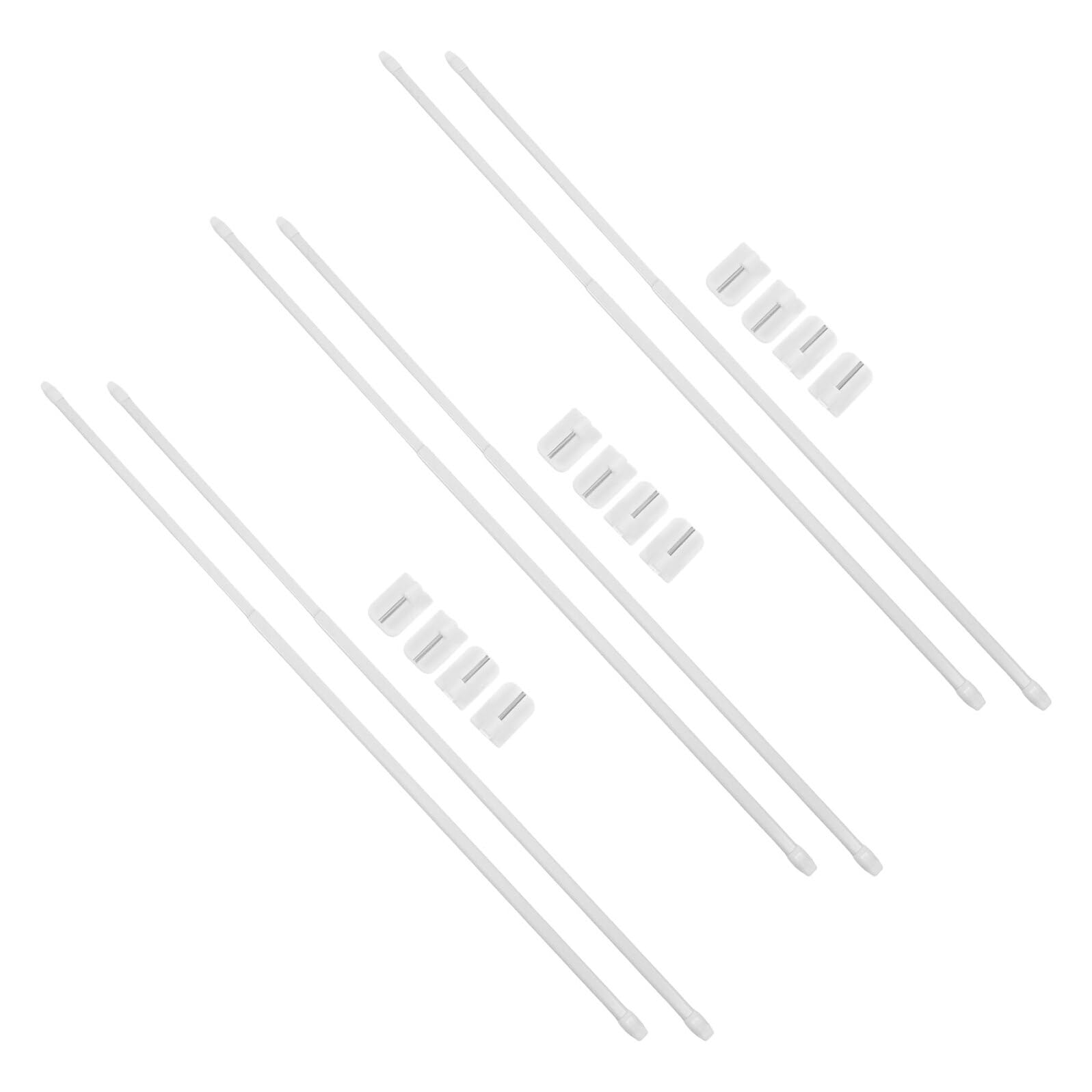 Tringles à rideaux sans perçage pour salle de bain et placard modulable 6 pcs