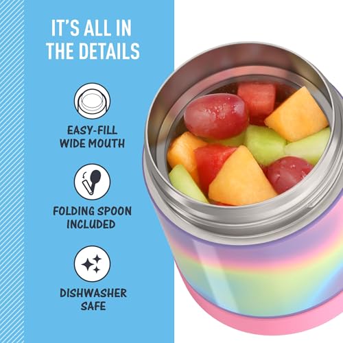 Image of THERMOS FUNTAINER Insulated Food Jar, 10 Ounce, Kid Friendly Food Jar with Foldable Spoon, Rainbow Cloud