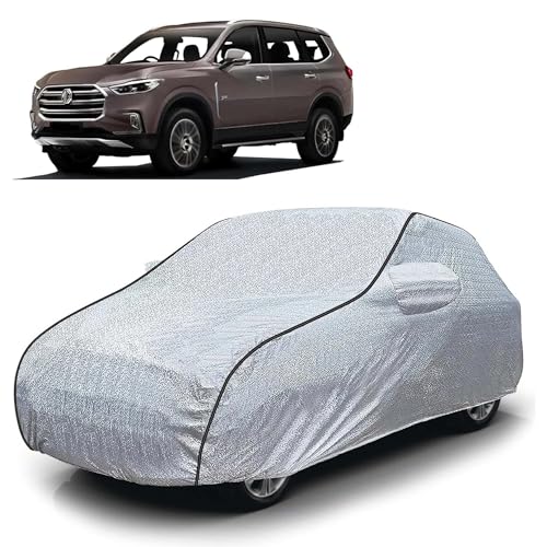 Image of Sulfar 100% Waterproof Car Body Cover Compatible with Mirror for MG Gloster (Triple Stitched, Full Bottom Elastic, Magic Silver with Black Piping)