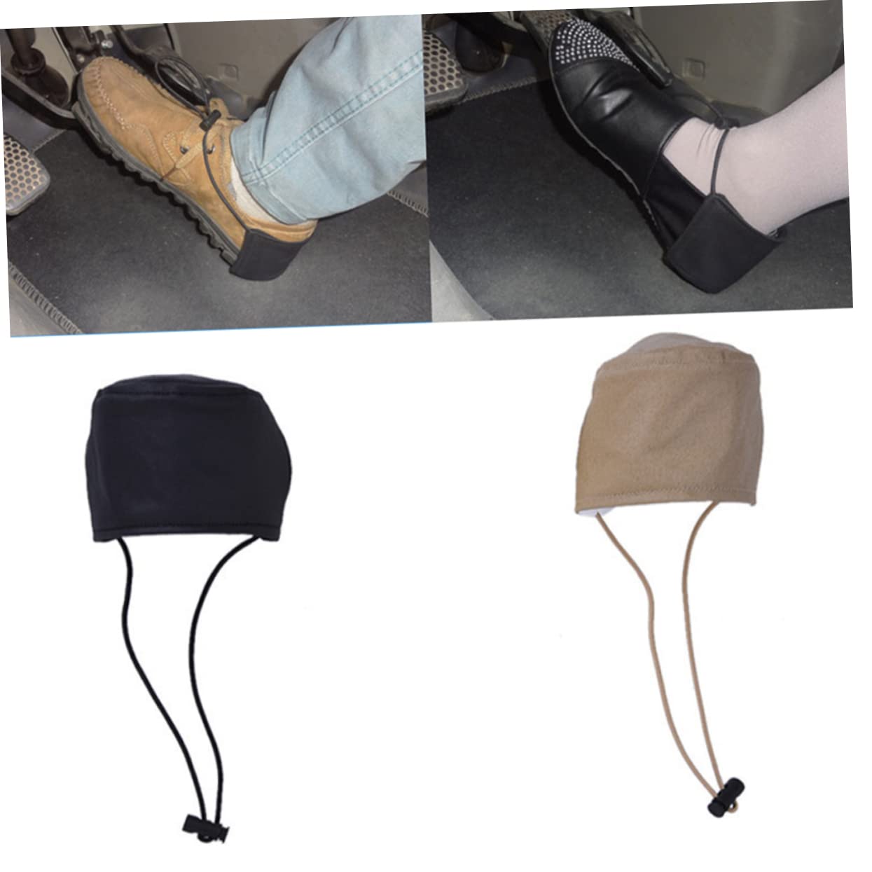 PACKOVE Ochraniacze Na Pięty Do Jazdy Samochodem 2 Sztuki Zestaw Czarny Khaki Ochraniacze Na Buty Do Jazdy Samochodem