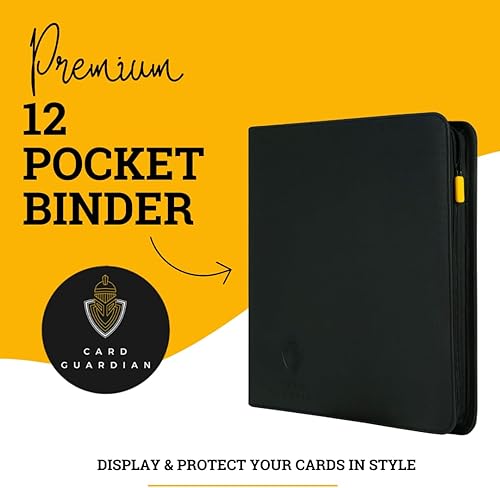 Miniatura 2 de Card Guardian - Carpeta prémium de 12 bolsillos con cremallera para 480 tarjetas coleccionables de juegos de cartas coleccionables (verde lima)