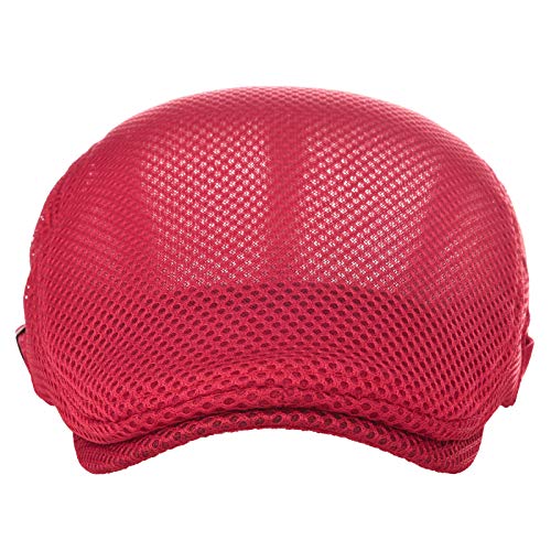 Image of VOBOOM Men Breathable Mesh Summer Hat Adjustable Newsboy Beret Ivy Cabbie Flat Cap