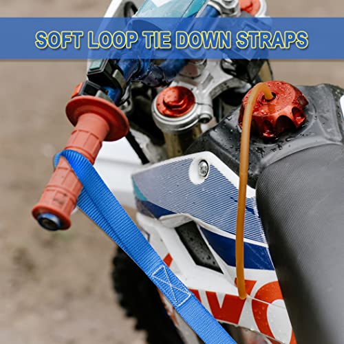 Cartman Soft Loop Tie-Down Straps In Blue Color, 8Pk X 18In, 3600Lbs #TOP5