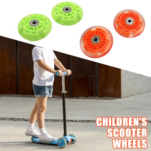 Shurhome 2pack Children's Scooters Replacement Wheel LED Flashing Rear Wheel Mutes Wheel for Easy Replacement