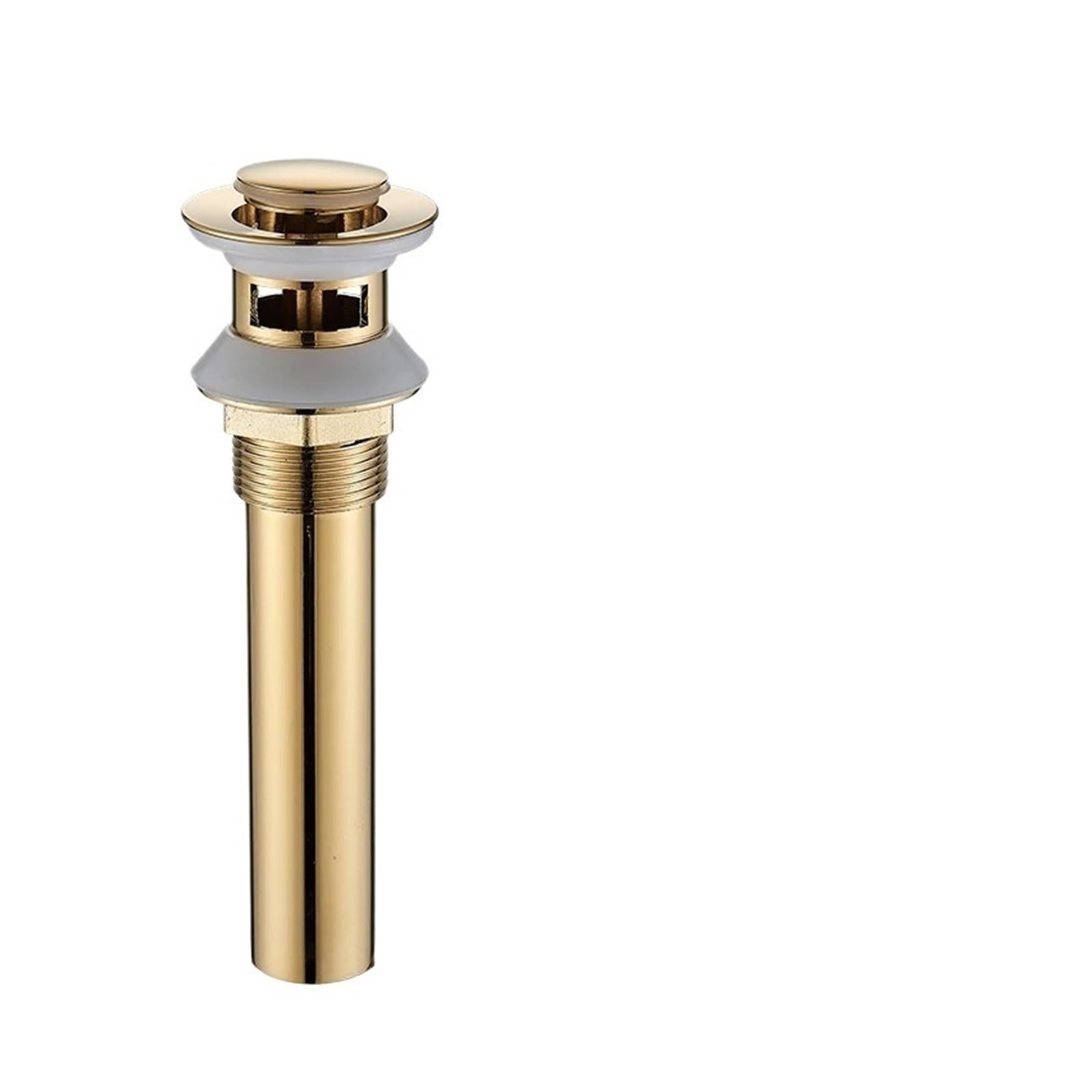 Rtbvghjik Golden C2 Black Bounce Sink Copper Washbasin Glass Basin Push-On Drain Accessories Bathroom Pop Up For Bathroom Sinks(Golden C2)