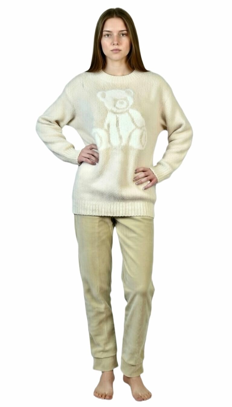 Pyjama femme polaire effet corail – Pyjama d'hiver molletonné doux