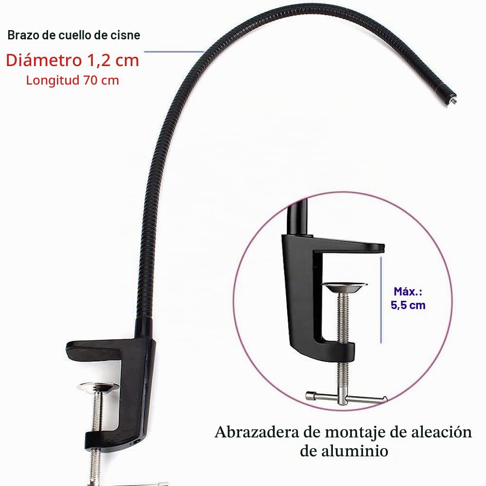 Etucro - Soporte ajustable para cámara web de escritorio con cuello de cisne flexible para Logitech C925e, C922x, C922, C930e, C930, C920, C615, cámara y más (rosca de 1/4")