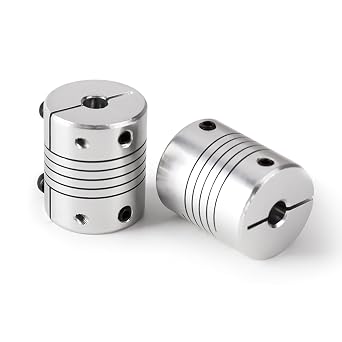 2 Pieces 6.35mm to 12mm Stepper Motor Shaft Coupling 30mm Length 25mm Diameter Shaft Coupler Aluminum Alloy Joint Connector for 3D Printer CNC Machine DIY Encoder