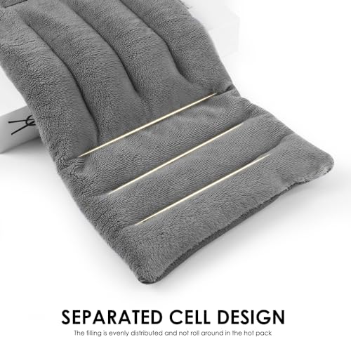 Microwavable Heating Pad for Pain Relief, Moist Heat Pack for Neck, Shoulder, Back, Knee, Period Cramps - Grey