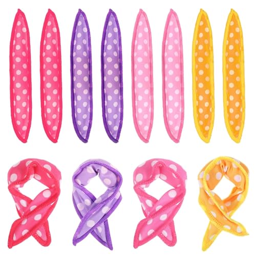 8 rulos para el cabello, rizadores de esponja suave para todo tipo de cabello, creando rizos en espiral, juego de 8 piezas para cabello largo, corto, delgado y grueso (4 opciones de color)