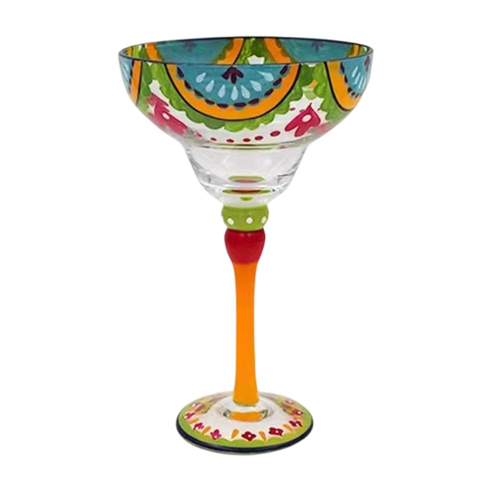 Wkldjf Margarita Glass Mexicans Hand Painted Glasses Cup for Martinis Drinking Glassware Drinkware for Cocktail Champagne Drink Glasses