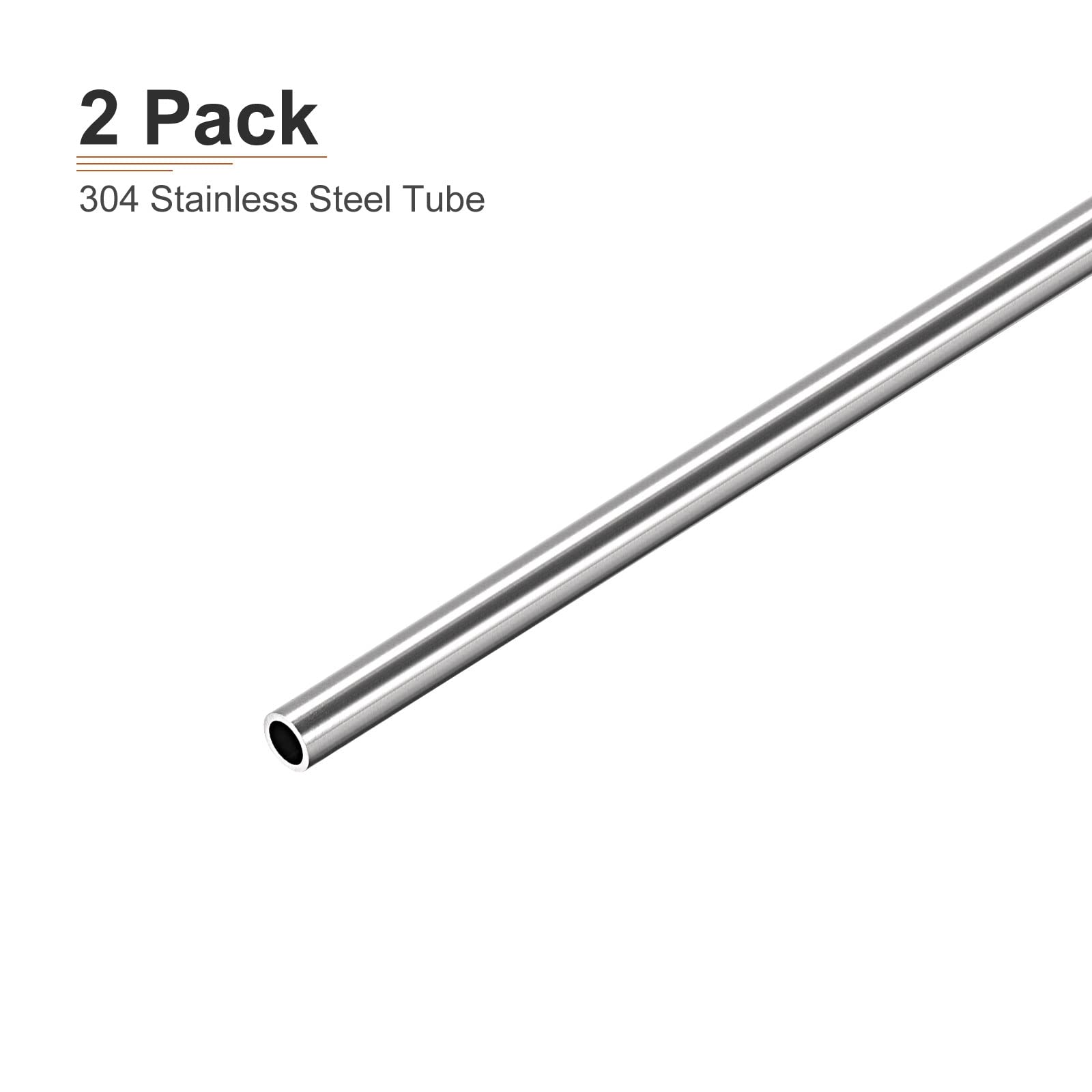 DTGN 8 mm x 1 mm x 250 mm (ADxWall TxL) rura ze stali nierdzewnej 304 - 2 sztuki - dobre do wyposażenia maszynowego - polerowane węże metalowe