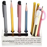 Thank You Stainless Steel Pencil Holder for Administrative Assistant, Appreciation Gift for Administrative Assistant, Motivational Desk Organizer for Admin Staff, Desktop Decor for Office TZC176