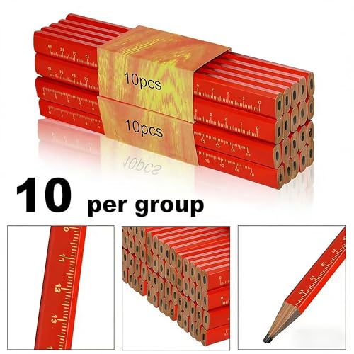 100 lápices carpinteros octagonales de grafito negro miniatura 4