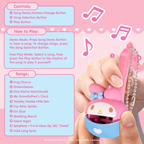 Image of Otamatone Melody Sanrio Electronic Instrument Toy Keychain - My Melody