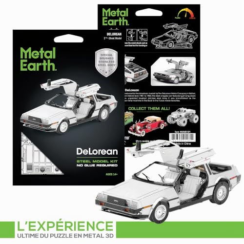 Metal Earth Modèle 3D Delorean - Maquette Puzzle 3D Voiture en Metal – Kit de Construction Adulte – 8.9 x 3.2 x 2.9 cm – vue 7
