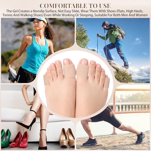 Image of Blulu 24 Pieces Toe Tubes 0.98 Inches Cushion Tube Corn Pads for Toes Sleeves Soft Gel Protectors for Cushions Corns Blisters Calluses 3 Size (Skin Color,Large,Small)