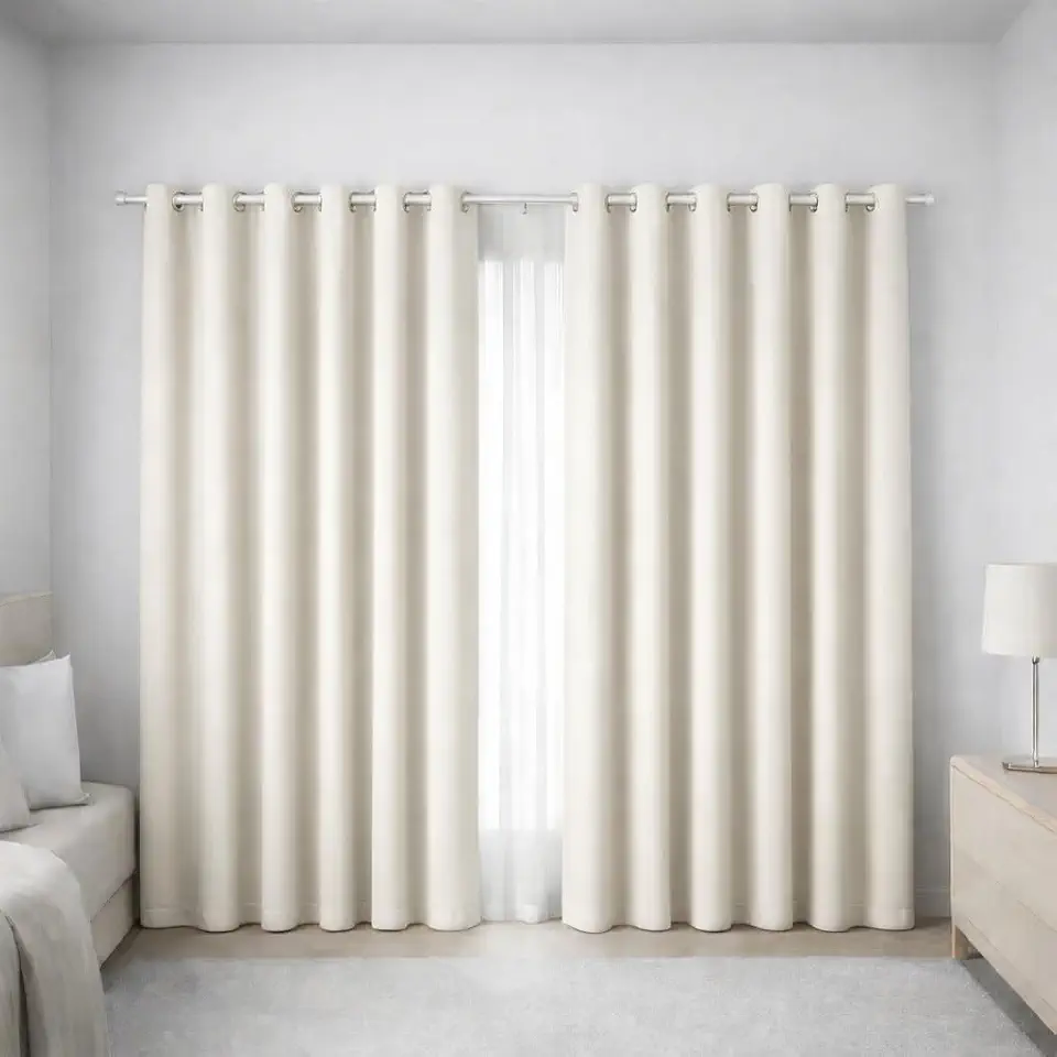 Cortina Oxford 3,00m x 2,00m para Sala e Quarto –Tecido Grosso Corta Luz, Elegante e Moderna (Palha)