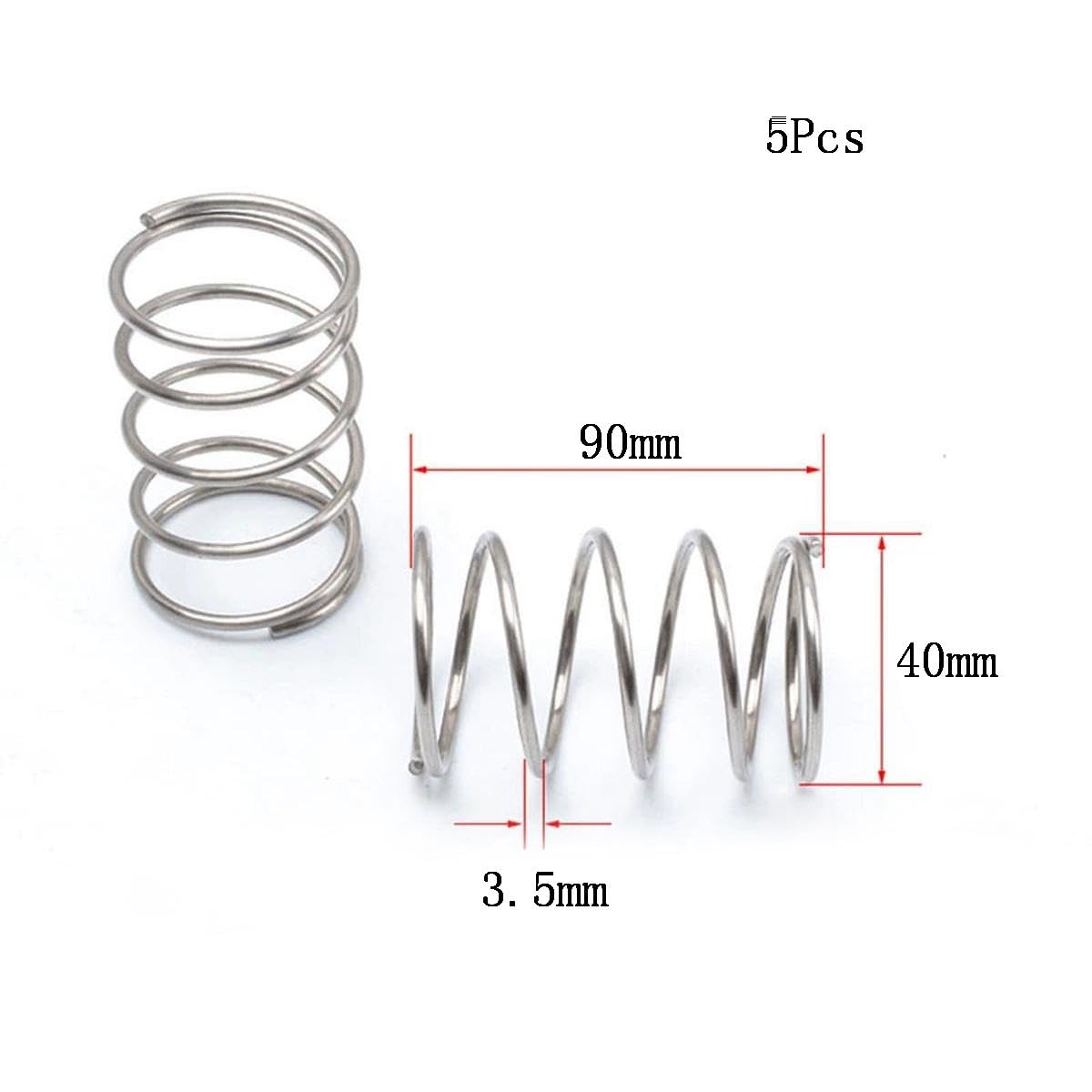 Kit d'assortiment de ressorts de compression, Ressort de compression en acier inoxydable 304, 3,5 x 40 (20-100) mm, lot(3.5mmx40mmx90mm)