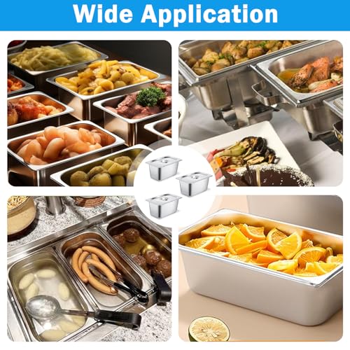 Panierschalen Set 3-Teilig, 17,5 x 11 x 10 cm Edelstahl GN 1/3 Behälter, Gastronormbehälter Edelstahl mit Deckel, Metall Panierstrasse Rechteckig, Panierset für Koteletts, Schnitzel, Fleisch, Fisch