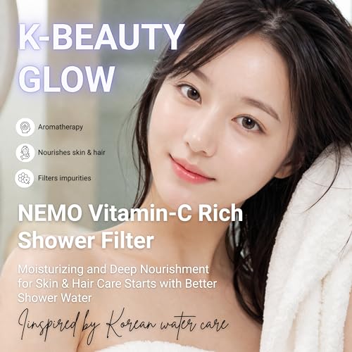 Image of NEMO Vitamin Hand Shower with Filter | Made in South Korea | Aromatherapy | Dual filtration for cleaner shower water, helps reduce residual chlorine and trap rust, heavy metals, larvae & microplastics