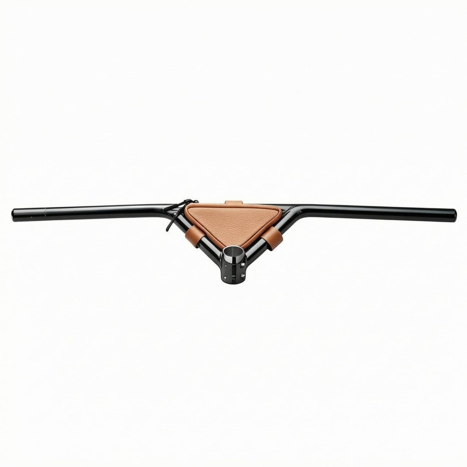 Guidon de Vélo Alliage Aluminium pour Vélo Structure Y Polie Maniement Équilibré Prise Confortable Adapté aux Trajets Quotidiens Promenades Urbaines, Noir, Guidon + Sac Triangulaire