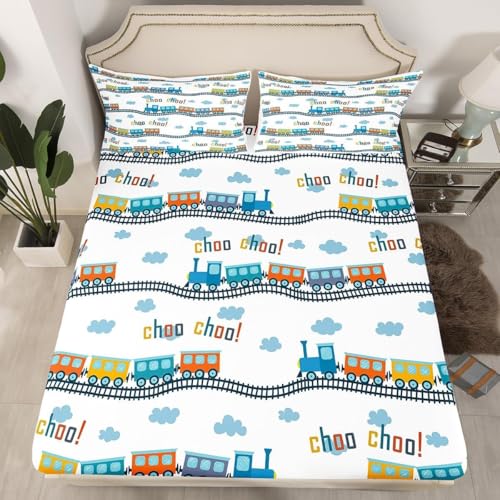 Drap-housse voiture dessin animé lit simple bleu pour changer la déco facilement - 2
