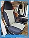 Maß Sitzbezüge Schonbezüge Pilotsitze Fahrer & Beifahrer Set kompatibel mit Wohnmobil FIAT Ducato 812 Schwarz/Beige