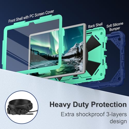 Image of Scnioy for Galaxy Tab A11+ Plus / A9+ Case 11 Inch 2025 /2023, Navy Mint