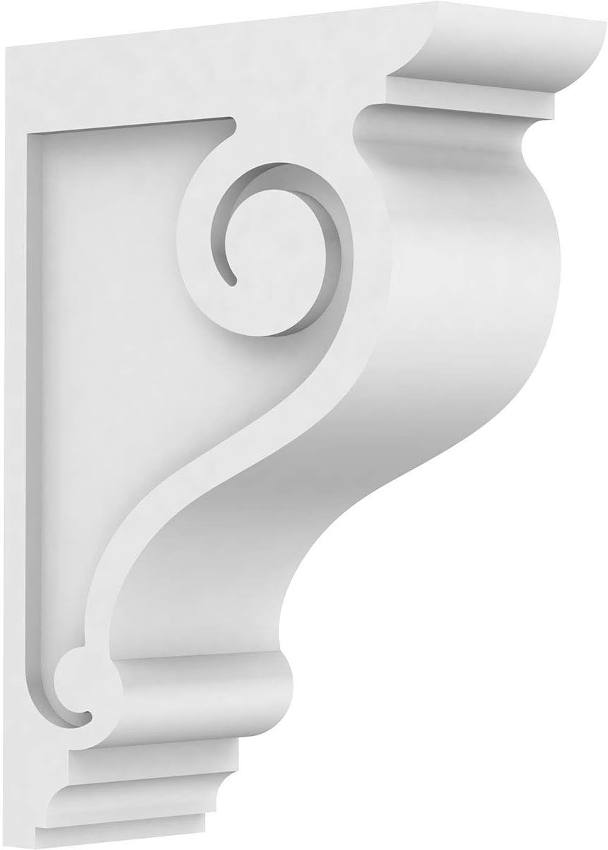 3"W x 10"D x 14"H Standard Scroll Architectural Grade PVC Corbel