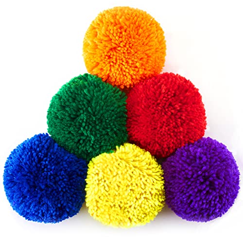 AIRUYI 6-Pack Soft Fleece Balls Large 5-inch Dodgeball Playground Balls, Rainbow Pack Size for Dodge Ball, Handball, Camps and Schools by AIRUYI - Used condition - US$15.03
