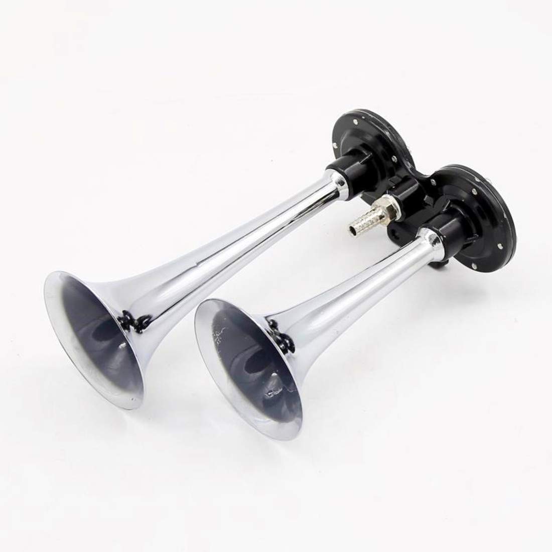Yida Tromba per Auto, 12 V, 150 db, Avvisatore Acustico ad Aria, in Zinco Cromato, Doppia Tromba con Compressore per Qualsiasi Veicolo a 12 V, Camion, Autocarri, Treni, Barche, Auto e Furgoni
