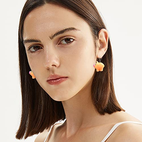 Gbahfy 8 Pairs Creative Funny Cow Bee Drop Dangle Earrings Cute Sweet Cartoon Resin Animal Earrings For Women Girls Fashion Jewelry For Women Girls Gifts Set (8 Piars) #TOP6
