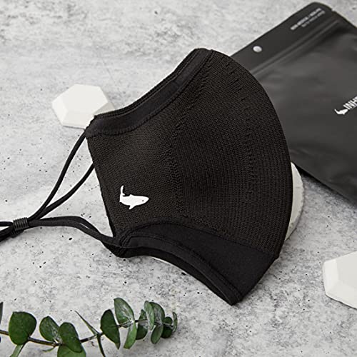 Inherent Premium Traveler's Face Mask With Anti-Odor Silverbac | Reusable, Adjustable, Comfortable (Black) (Large) #TOP1